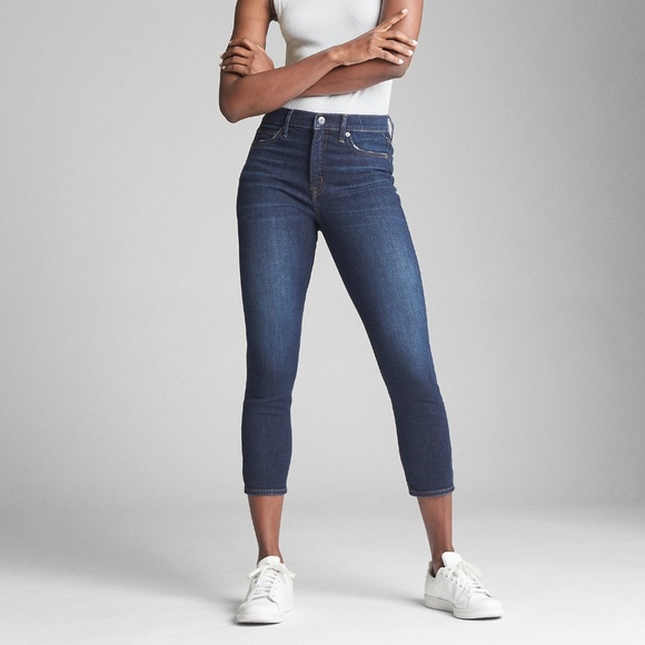 gap true skinny super high rise crop
